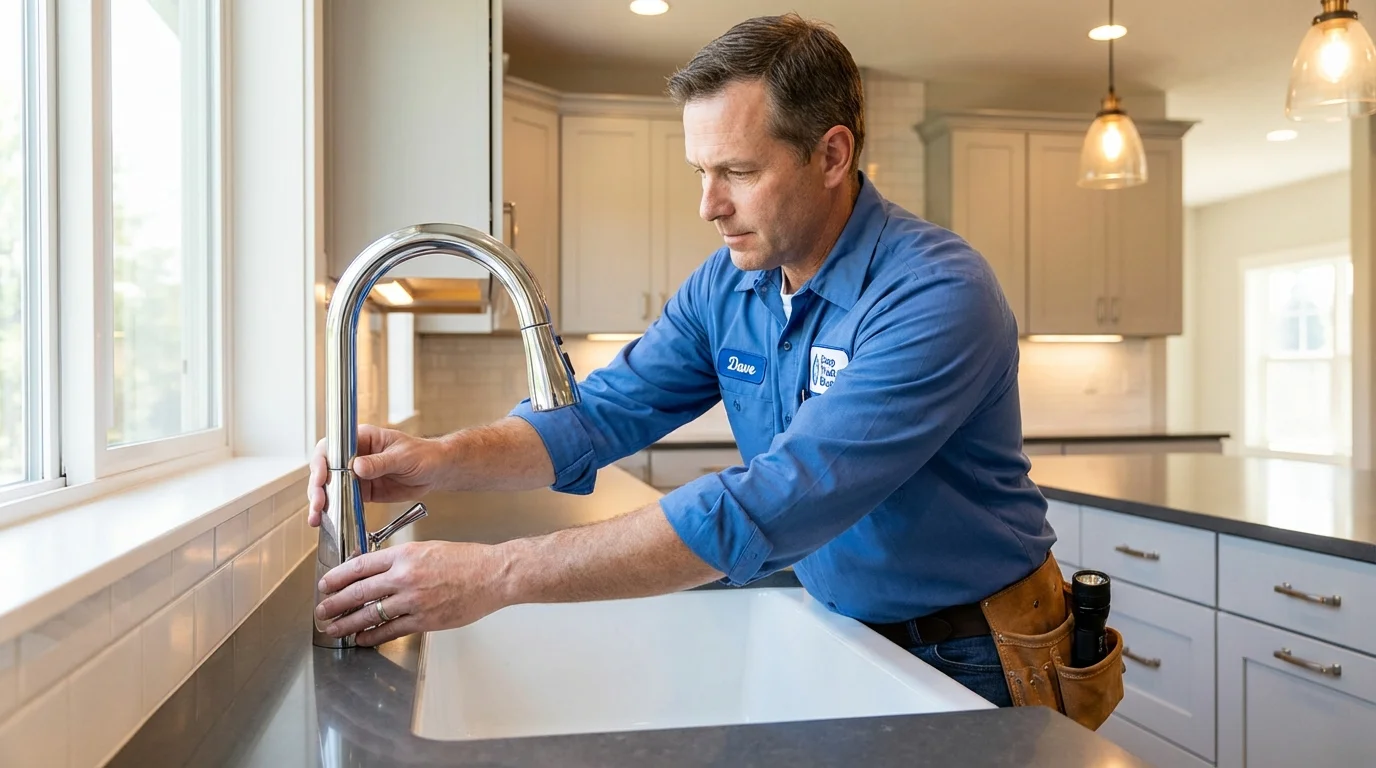 Kitchen faucet installation by Johns Plumbing LLC in Eagle River
